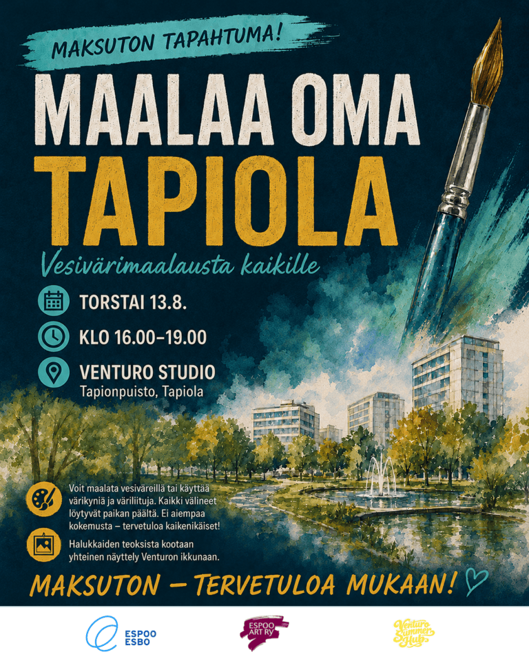HUOMENNA MAALATAAN TAPIOLASSA!
